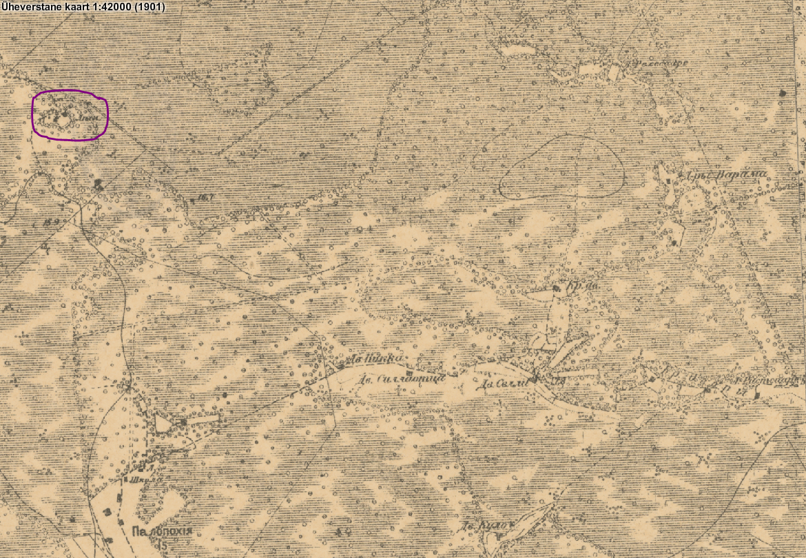 Üheverstane kaart aastast 1901