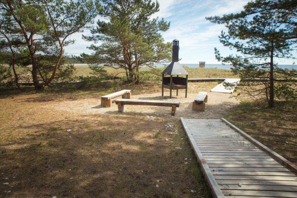 Campfire site by the sea