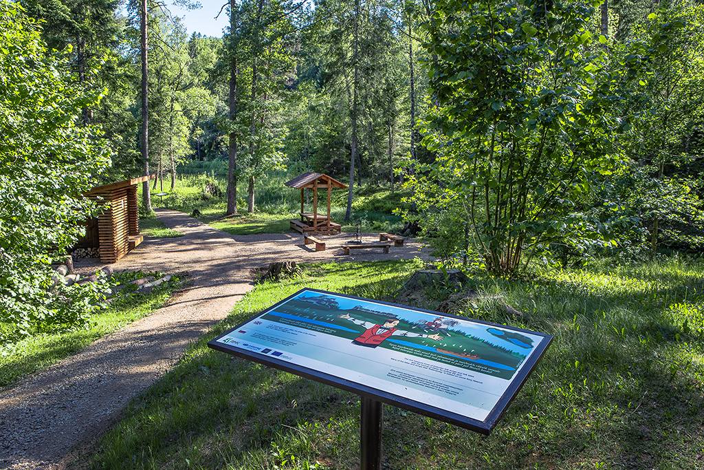 information board at the campfire site