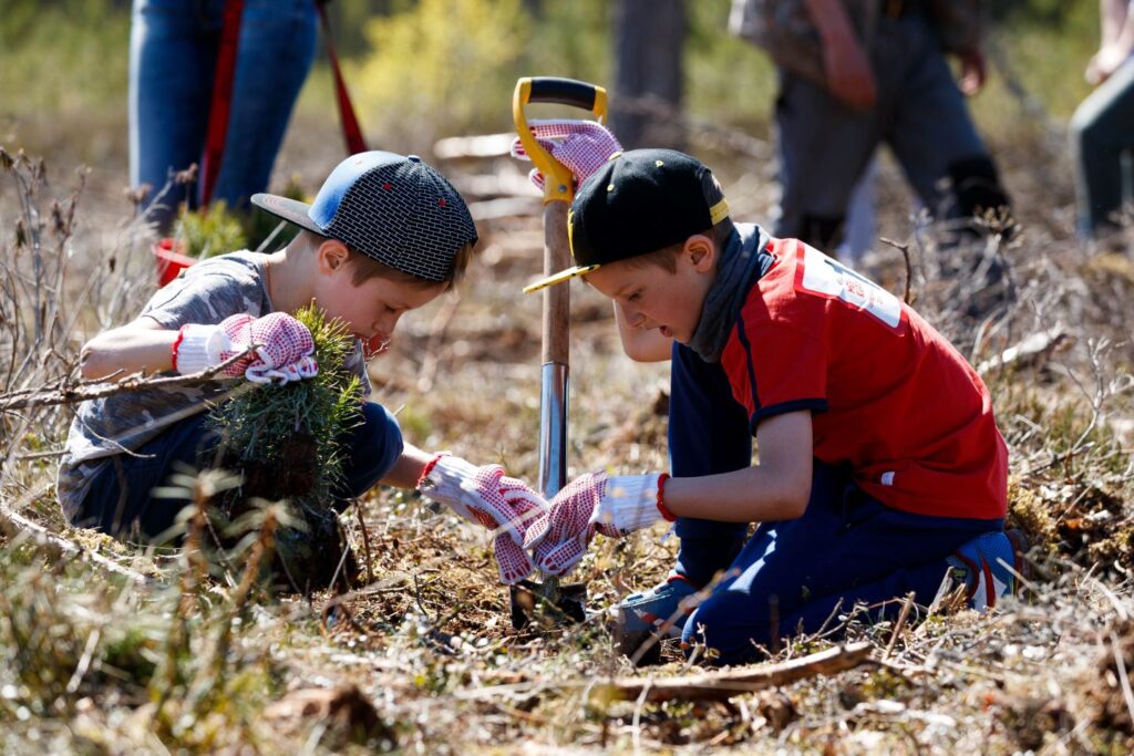 Metsapäev, lapsed istutamas