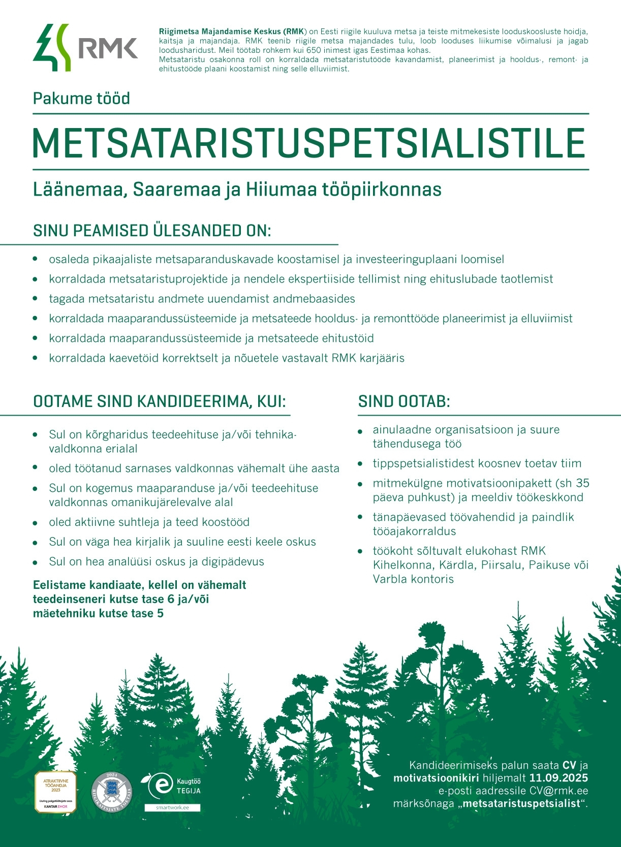 Metsataristuspetsialisti töökuulutus