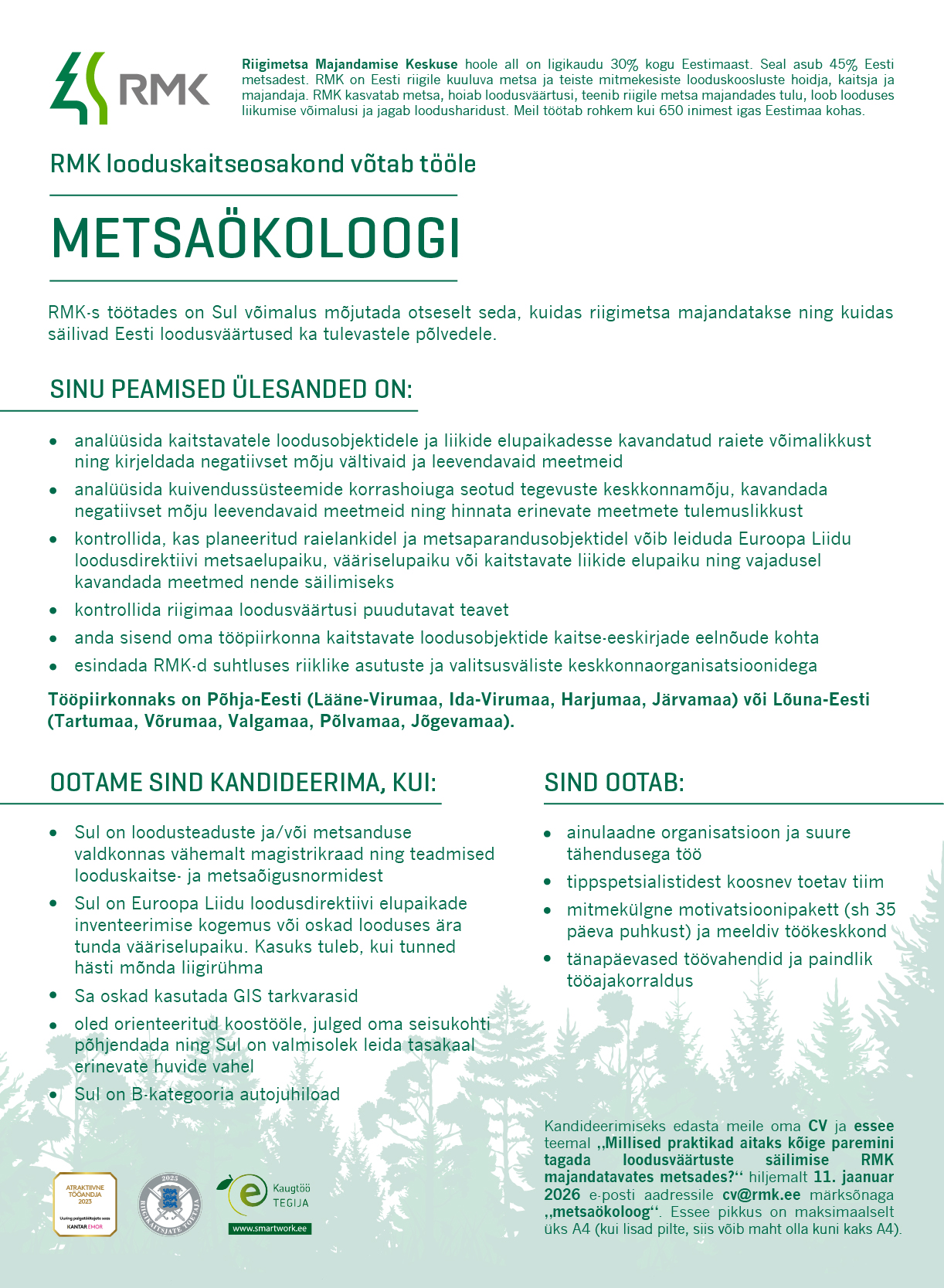 Metsaökoloogi töökuulutus