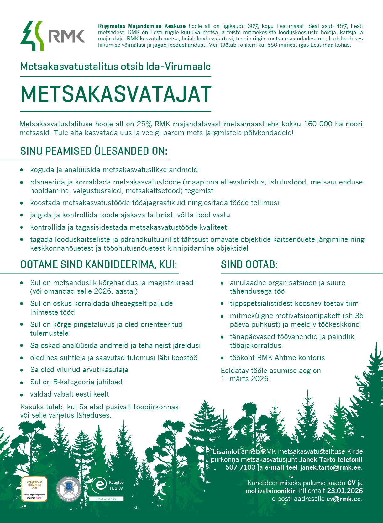 Metsakasvataja töökuulutus