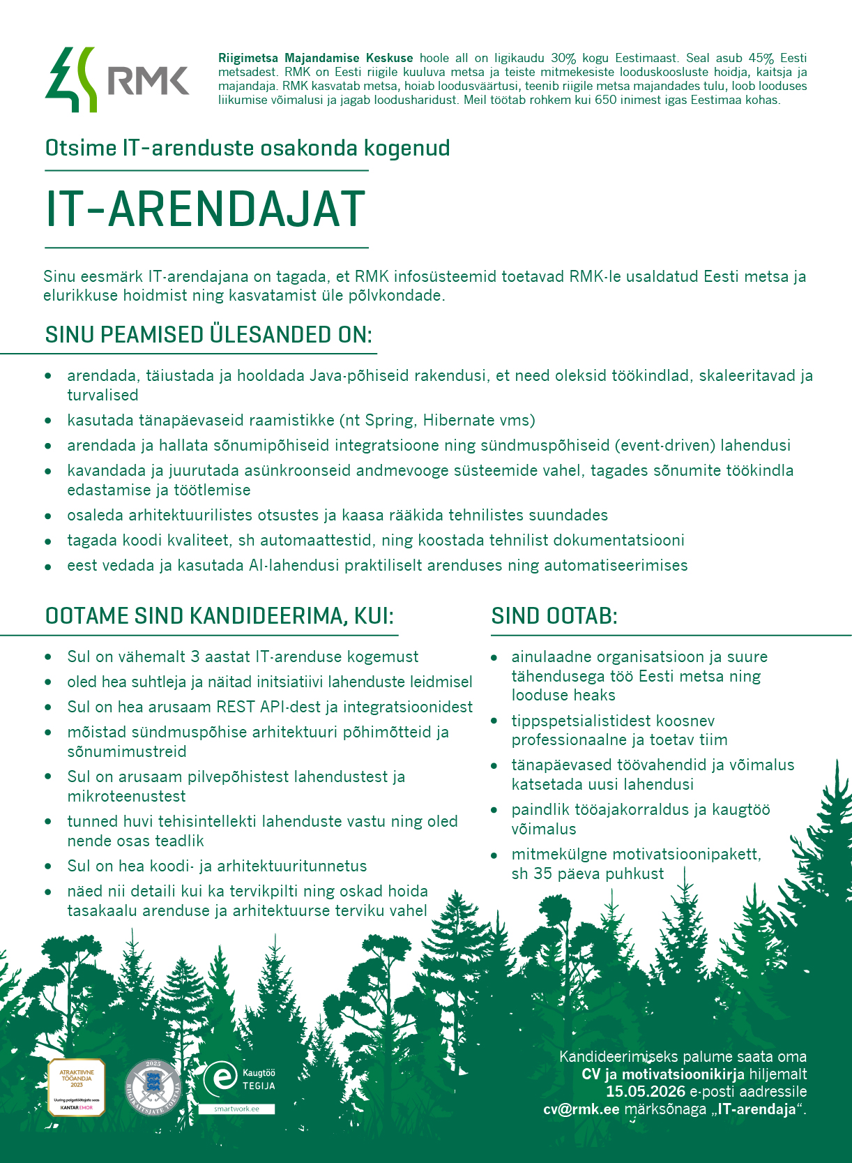 IT-arendaja töökuulutus